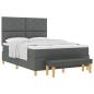 Preview: Boxspringbett mit Kopfteil Dunkelgrau 200 x 140 cm Stoff