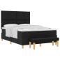 Preview: Boxspringbett mit Kissen Schwarz 200 x 140 cm Stoff