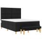 Preview: Boxspringbett mit Kissen Schwarz 200 x 140 cm Stoff