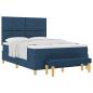 Preview: Boxspringbett mit Kissen mit Kopfteil Blau 200 x 160 cm Stoff