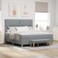 Preview: ARDEBO.de - Boxspringbett mit Kopfteil Hellgrau 200 x 180 cm Stoff