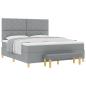 Preview: Boxspringbett mit Kopfteil Hellgrau 200 x 180 cm Stoff