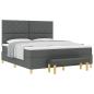 Preview: Boxspringbett mit Kissen Dunkelgrau 200 x 180 cm Stoff
