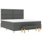 Preview: Boxspringbett mit Kissen Dunkelgrau 200 x 180 cm Stoff