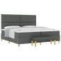 Preview: Boxspringbett mit Kopfteil Dunkelgrau 200 x 200 cm Stoff