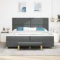 Preview: Boxspringbett mit Kopfteil Dunkelgrau 200 x 200 cm Stoff