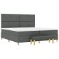 Preview: Boxspringbett mit Kopfteil Dunkelgrau 200 x 200 cm Stoff