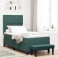 Preview: ARDEBO.de - Boxspringbett mit Kopfteil Dunkelgrün 190 x 90 cm Samt