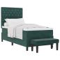 Preview: Boxspringbett mit Kopfteil Dunkelgrün 190 x 90 cm Samt