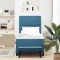 Preview: Boxspringbett mit Kopfteil Dunkelblau 200 x 90 cm Samt