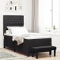Preview: ARDEBO.de - Boxspringbett mit Kissen mit Kopfteil Schwarz 200 x 100 cm Samt