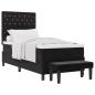 Preview: Boxspringbett mit Kissen mit Kopfteil Schwarz 200 x 100 cm Samt