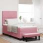 Preview: ARDEBO.de - Boxspringbett mit Kopfteil Rosa 200 x 100 cm Samt
