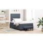 Preview: ARDEBO.de - Boxspringbett mit Kopfteil Dunkelgrau 190 x 120 cm Samt