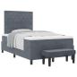 Preview: Boxspringbett mit Kopfteil Dunkelgrau 190 x 120 cm Samt