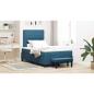 Preview: ARDEBO.de - Boxspringbett mit Kopfteil Dunkelblau 200 x 120 cm Samt