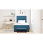 Preview: Boxspringbett mit Kopfteil Dunkelblau 200 x 120 cm Samt