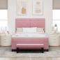 Preview: Boxspringbett mit Kopfteil Rosa 190 x 140 cm Samt