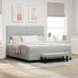 Preview: ARDEBO.de - Boxspringbett mit Kopfteil Hellgrau 200 x 180 cm Samt