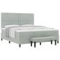 Preview: Boxspringbett mit Kopfteil Hellgrau 200 x 180 cm Samt
