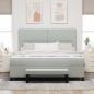 Preview: Boxspringbett mit Kopfteil Hellgrau 200 x 180 cm Samt