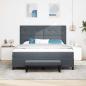 Preview: Boxspringbett mit Kopfteil Dunkelgrau 200 x 180 cm Samt