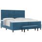 Preview: Boxspringbett mit Matratze Dunkelblau 200 x 200 cm Samt