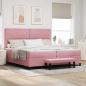 Preview: ARDEBO.de - Boxspringbett mit Matratze mit Kopfteil Rosa 200 x 200 cm Samt
