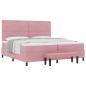 Preview: Boxspringbett mit Matratze mit Kopfteil Rosa 200 x 200 cm Samt