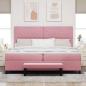 Preview: Boxspringbett mit Matratze mit Kopfteil Rosa 200 x 200 cm Samt