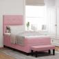 Preview: ARDEBO.de - Boxspringbett mit Kissen mit Kopfteil Rosa 190 x 90 cm Samt