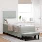 Preview: ARDEBO.de - Boxspringbett mit Kopfteil Hellgrau 200 x 80 cm Samt