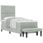 Preview: Boxspringbett mit Kopfteil Hellgrau 200 x 80 cm Samt