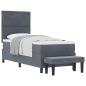 Preview: Boxspringbett mit Kopfteil Dunkelgrau 200 x 80 cm Samt