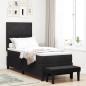 Preview: ARDEBO.de - Boxspringbett mit Kopfteil Schwarz 200 x 80 cm Samt