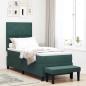 Preview: ARDEBO.de - Boxspringbett mit Kopfteil Dunkelgrün 200 x 80 cm Samt