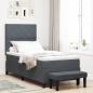 Preview: ARDEBO.de - Boxspringbett mit Kopfteil Dunkelgrau 190 x 90 cm Samt