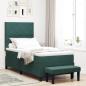 Preview: ARDEBO.de - Boxspringbett mit Kopfteil Dunkelgrün 190 x 90 cm Samt