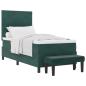 Preview: Boxspringbett mit Kopfteil Dunkelgrün 190 x 90 cm Samt