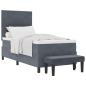 Preview: Boxspringbett mit Kopfteil Dunkelgrau 200 x 90 cm Samt