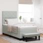 Preview: ARDEBO.de - Boxspringbett mit Kopfteil Hellgrau 200 x 100 cm Samt