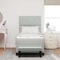 Preview: Boxspringbett mit Kopfteil Hellgrau 200 x 100 cm Samt