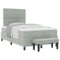 Preview: Boxspringbett mit Kissen Hellgrau 200 x 120 cm Samt