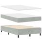 Preview: Boxspringbett mit Kissen Hellgrau 200 x 120 cm Samt
