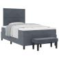Preview: Boxspringbett mit Kopfteil Dunkelgrau 200 x 120 cm Samt