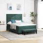 Preview: ARDEBO.de - Boxspringbett mit Kopfteil Dunkelgrün 200 x 140 cm Samt