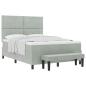 Preview: Boxspringbett mit Kopfteil Hellgrau 200 x 160 cm Samt