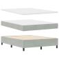 Preview: Boxspringbett mit Kopfteil Hellgrau 200 x 160 cm Samt