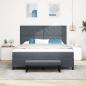 Preview: Boxspringbett mit Kopfteil Dunkelgrau 200 x 180 cm Samt