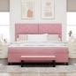 Preview: Boxspringbett mit Kopfteil Rosa 200 x 180 cm Samt